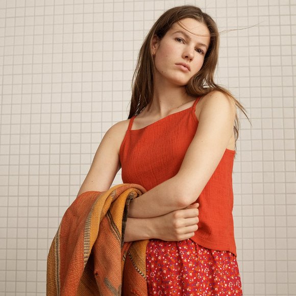 Madewell Tops - [NWT] Madewell Apron Top in Bright Red